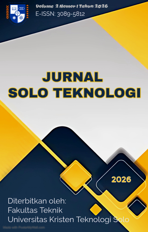 					View Vol. 2 No. 1 (2026): Jurnal Solo Teknologi Vol. 2 No. 1, Januari Tahun 2026
				